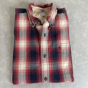 Carhartt Red and Blue Plaid Relaxed Fit 100% Cotton Casual Shirt